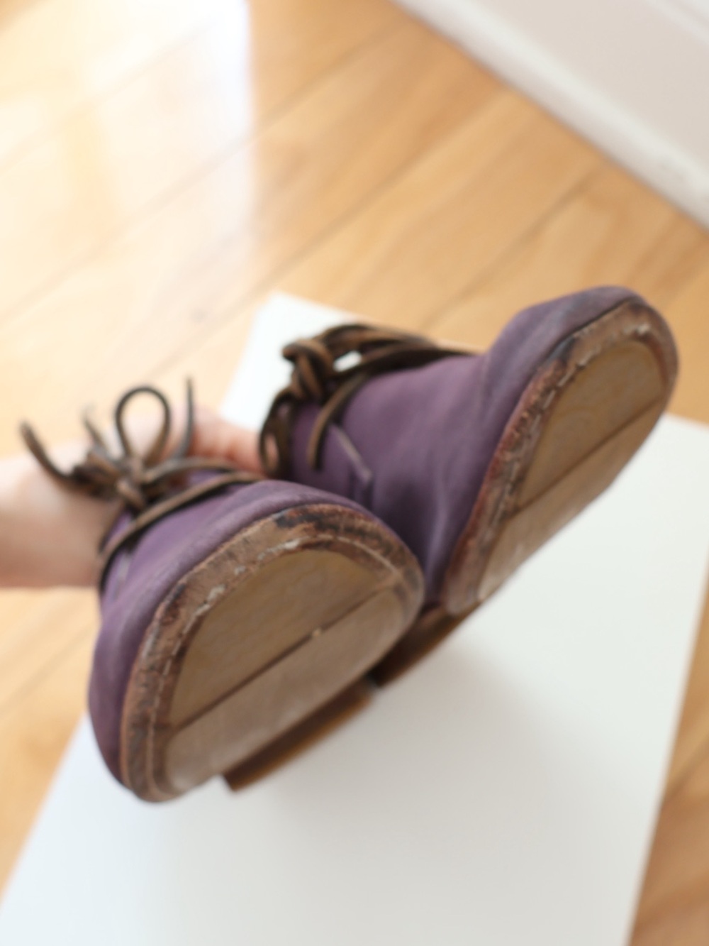 Frye Jillian Purple Suede Leather Oxfords Lace Up Shoes Indie Artsy Quirky 9.5 - Picture 7 of 10